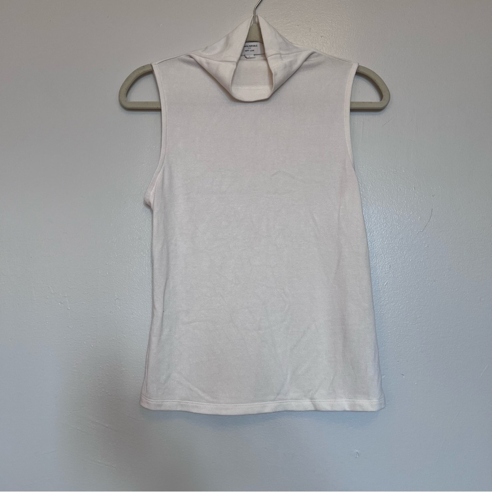 Banana Republic White Soft Luxe Turtleneck Top